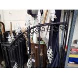 Pair of wrought iron gates each gate 170 x 70 cm with wall brackets. Not available for in-house P&P