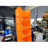 Orange plastic stacking trays. Not available for in-house P&P