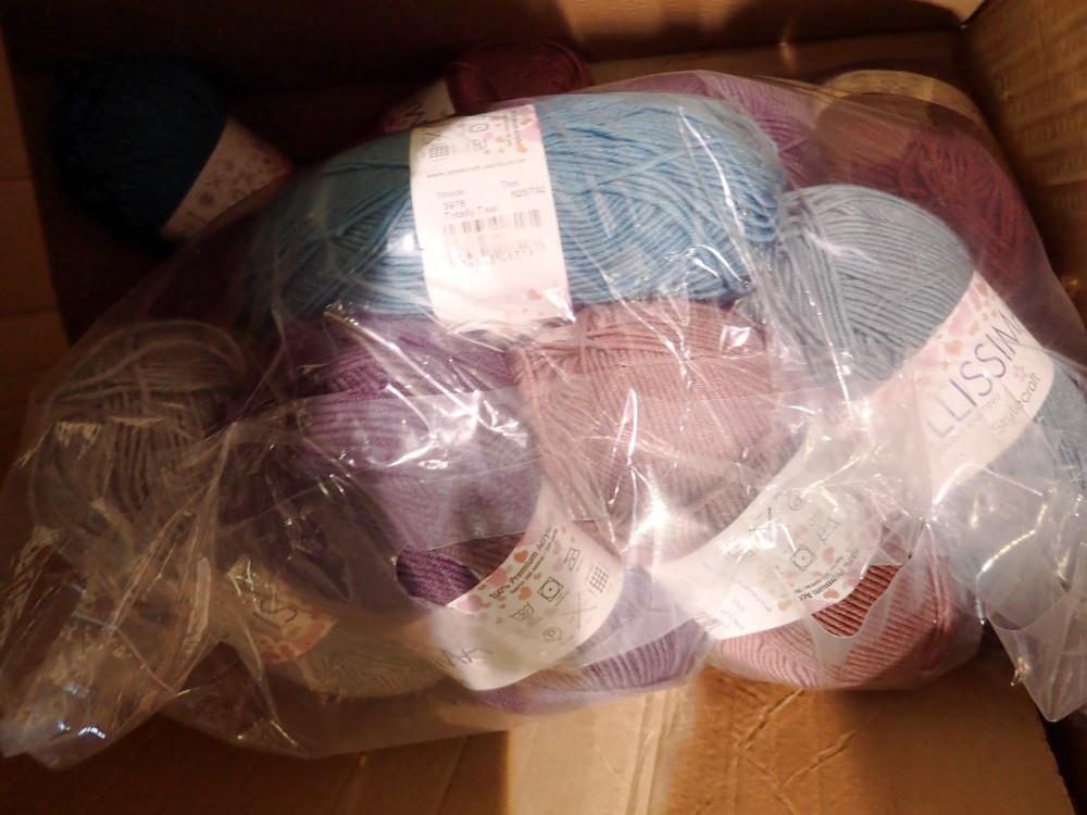 Bellissima 100g balls of mixed colour wool, twenty three balls in total. Not available for in-