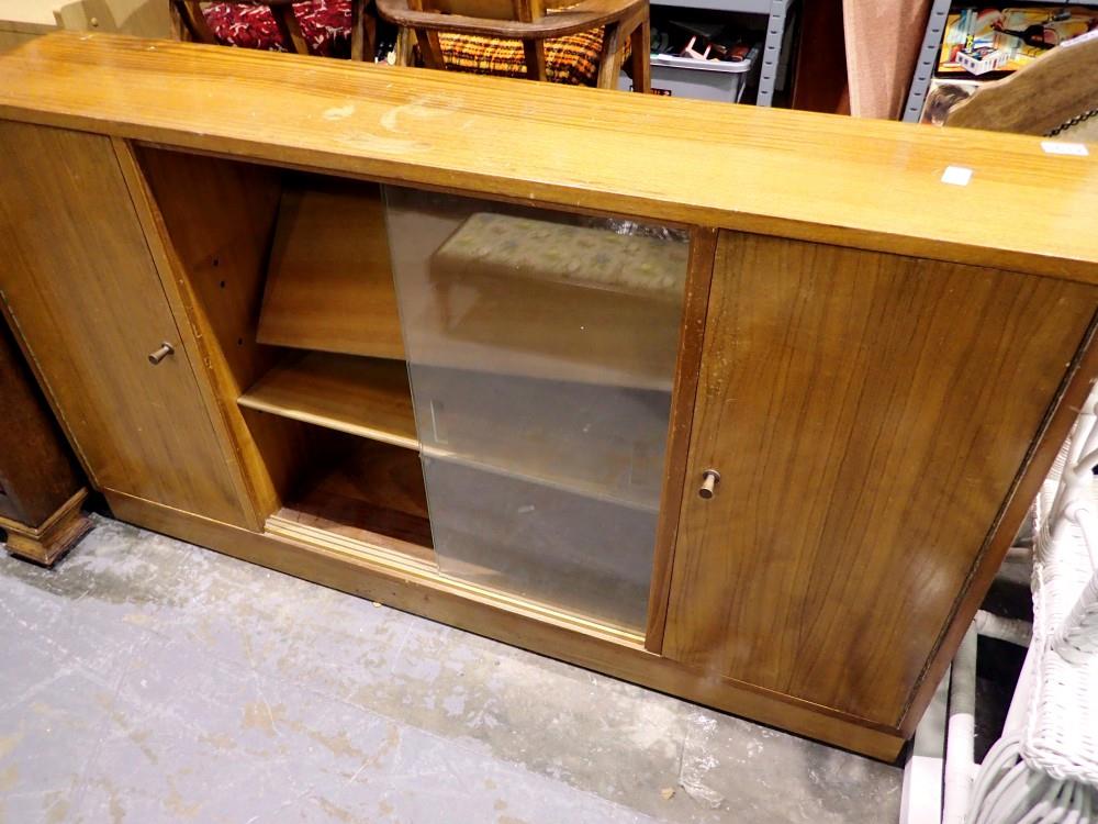 Sideboard with sliding glass doors and shelves. Not available for in-house P&P