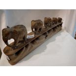 Carved wooden African elephant train. UK P&P Group 2 (£20+VAT for the first lot and £4+VAT for