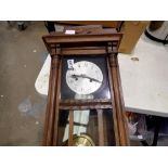 Oak chiming clock with pendulum. Not available for in-house P&P