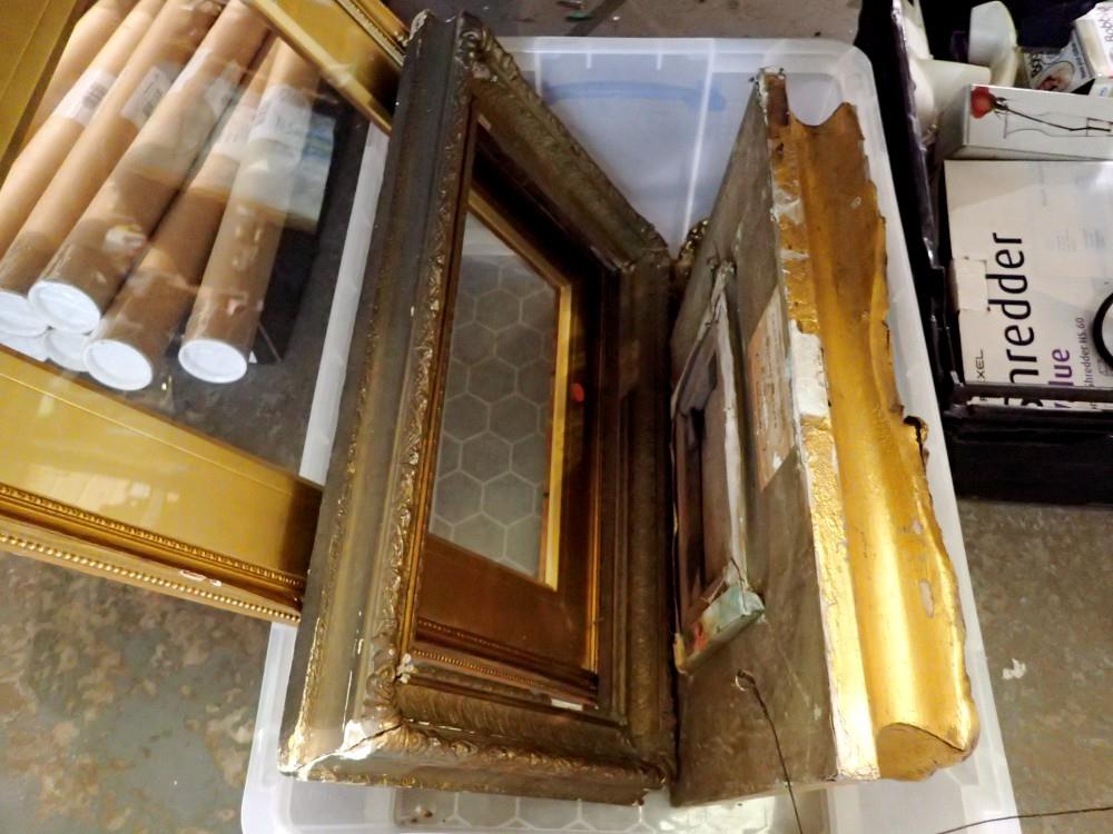 19th century and later distressed gilt picture frames. Not available for in-house P&P