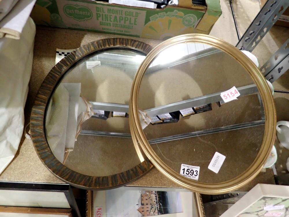 Two oval framed mirrors, tallest 42cm H. Not available for in-house P&P