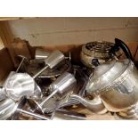 Quantity of mixed metal ware including cruets. Not available for in-house P&P