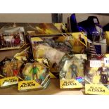 Six boxed Black Adam figures and vehicles in near mint condition by Spin Master Toys. Not