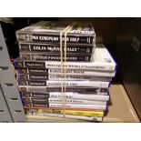 Fourteen PS2/PS1/Pc games in boxes. Not available for in-house P&P
