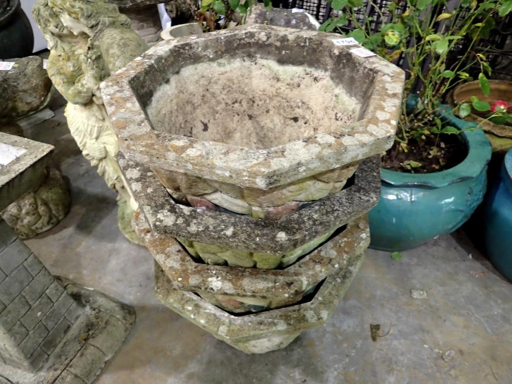 Four matching concrete planters. Not available for in-house P&P
