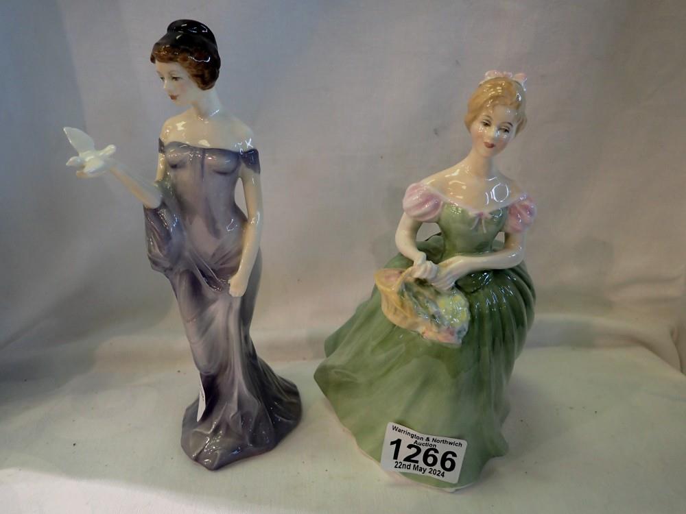 Two Royal Doulton figurines, Harmony and Clarissa, H: 21 cm. UK P&P Group 2 (£20+VAT for the first