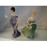 Two Royal Doulton figurines, Harmony and Clarissa, H: 21 cm. UK P&P Group 2 (£20+VAT for the first