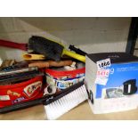 Mixed tools, fixings and a boxed Ring spotlight camera. Not available for in-house P&P