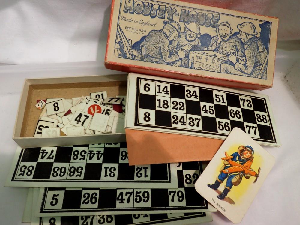 WWII Housey House bingo game. UK P&P Group 1 (£16+VAT for the first lot and £2+VAT for subsequent