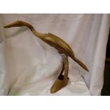 Heron sculpture carved from horn. Not available for in-house P&P