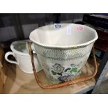 Ashworths ceramic slot bucket and a slipper bed pan. Not available for in-house P&P