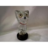 Bonzo dog glass perfume bottle, 10cm H. UK P&P Group 1 (£16+VAT for the first lot and £2+VAT for