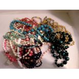 Box of mainly bead costume jewellery. UK P&P Group 1 (£16+VAT for the first lot and £2+VAT for