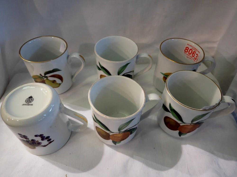 Set of six Royal Worcester ceramic mugs. Not available for in-house P&P