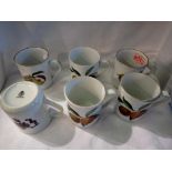 Set of six Royal Worcester ceramic mugs. Not available for in-house P&P