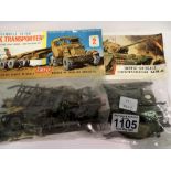 Two vintage Airfix military kits, factory sealed, Scammell Tank Transporter and a Centurion Mk8