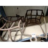 Two antique metal straw/bale holders. Not available for in-house P&P