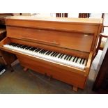 Small oak Zender overstrung piano. not available for in house postage