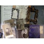 Quantity of vintage photographs and frames. Not available for in-house P&P