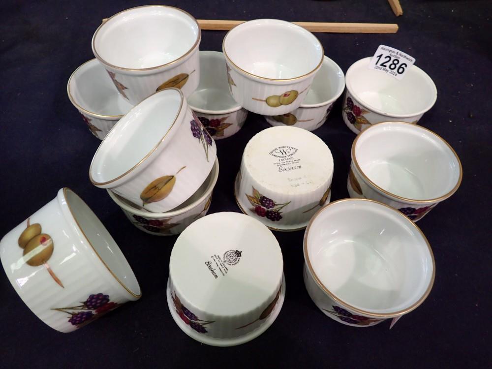 Twelve Royal Worcester ramekins. Not available for in-house P&P