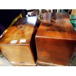 Wooden cased sewing machine (no key) and another (with key). Not available for in-house P&P