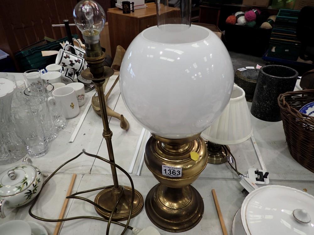 Two brass lamps including Laura Ashley example. All electrical items in this lot have been PAT