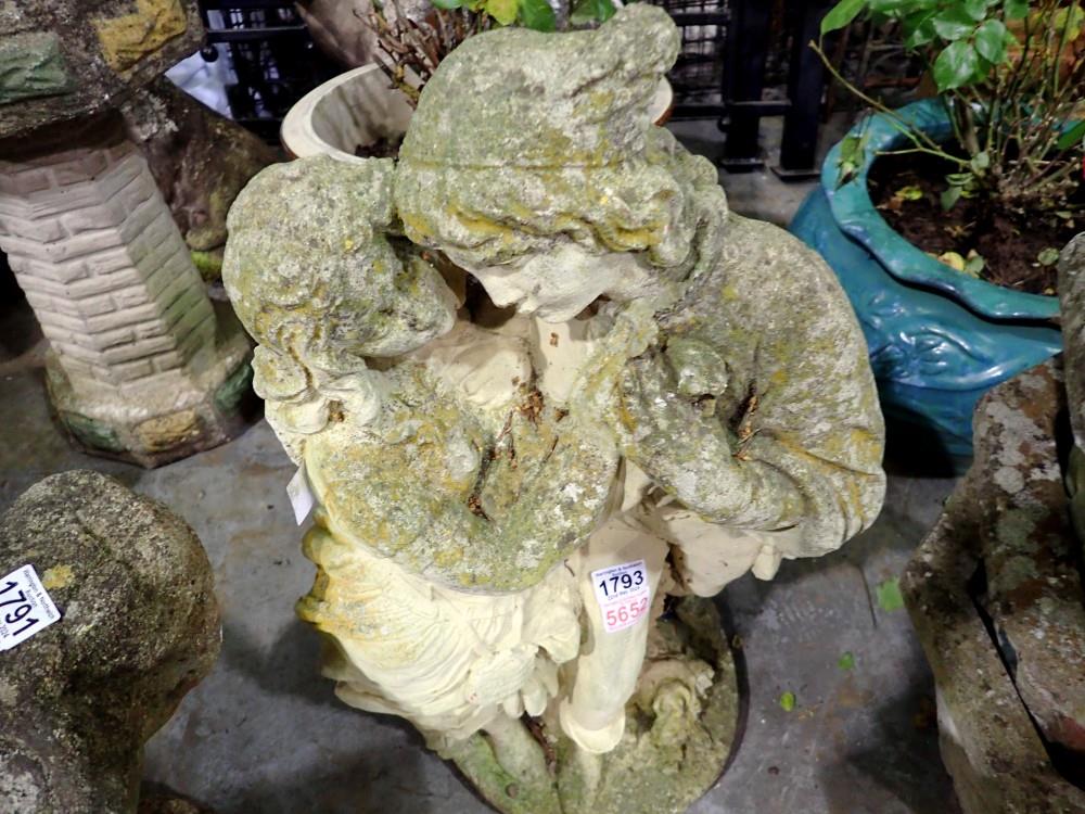 Large stone garden figural group. Not available for in-house P&P