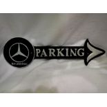 Cast iron Mercedes parking arrow. UK P&P Group 2 (£20+VAT for the first lot and £4+VAT for