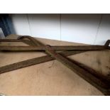 Pair of cast iron ice lifting tongs. Not available for in-house P&P