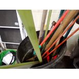 Bin with mixed garden tools, (bin not included). Not available for in-house P&P