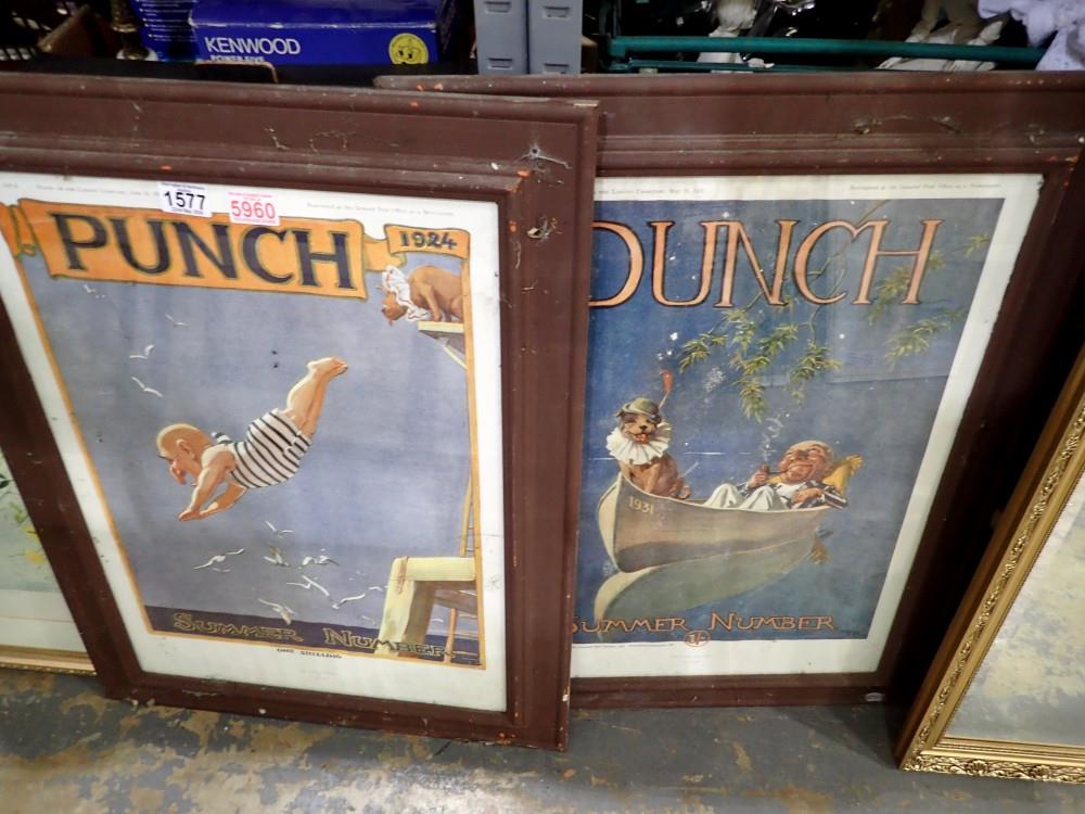 Two Frank Reynold framed Punch prints. Not available for in-house P&P