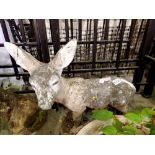 Stone fawn garden statue. Not available for in-house P&P