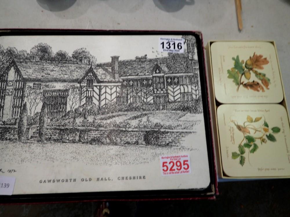 Boxed set of Lady Clare placemats with pictures of Cheshire stately homes, by S F Ashworth. Not