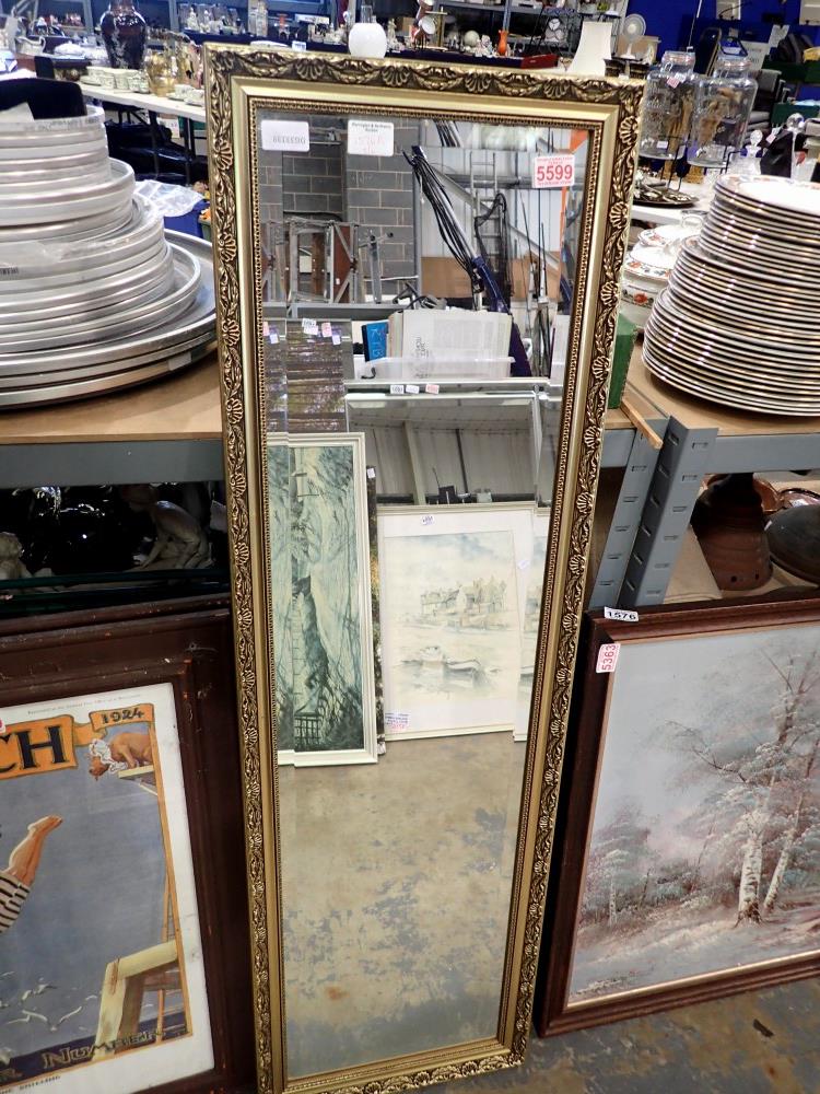 Gilt framed mirror. Not available for in-house P&P