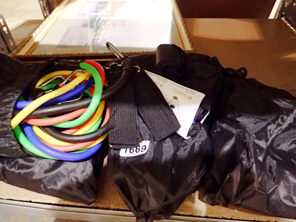 Six new old stock Maverick resistance band sets in bags. UK P&P Group 2 (£20+VAT for the first lot