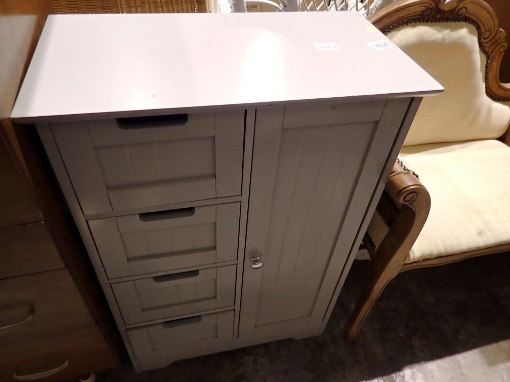 Grey modern bathroom cabinet with drawers. Not available for in-house P&P