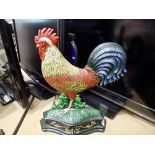 Cast iron cockerel doorstop, H: 26 cm. UK P&P Group 2 (£20+VAT for the first lot and £4+VAT for