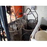 Four galvanised circular heat treating baskets. Not available for in-house P&P