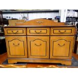 Cherry wood finish sideboard with three drawers over three cupboards, 120 x 50 x 70 cm H. Not