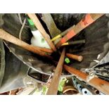 Bin of mixed garden tools, (bin not included). Not available for in-house P&P