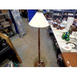 Walnut standard lamp with shade. Not available for in-house P&P