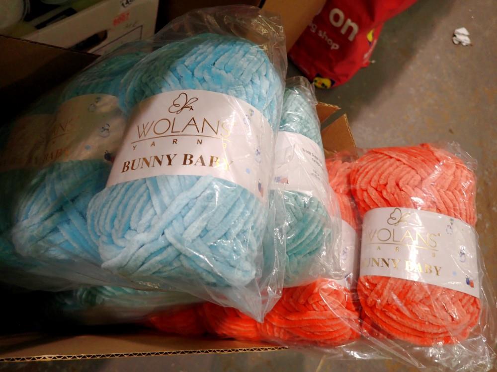 Wolans bunny baby wool 100g 120m balls in sets of five, five packs, mixed colours. Not available for