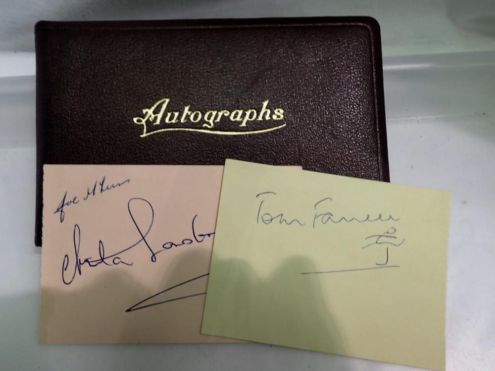 Autograph book from the head of the booking office at Liverpool Lime Street station, including Joe