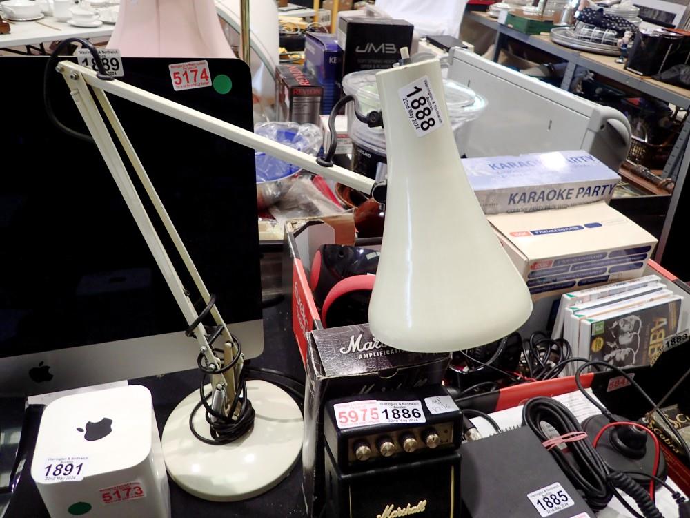 Metal cream anglepoise lamp. All electrical items in this lot have been PAT tested for safety and