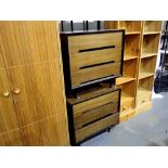 Pair of 1970s Stag three drawer chests, 76 X 46 X 75 cm. Not available for in-house P&P