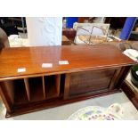 Mahogany desk filing top with sliding doors. Not available for in-house P&P