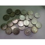 Quantity of silver Australian florins. UK P&P Group 1 (£16+VAT for the first lot and £2+VAT for